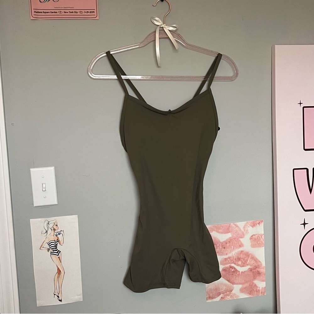 Olive green workout romper
